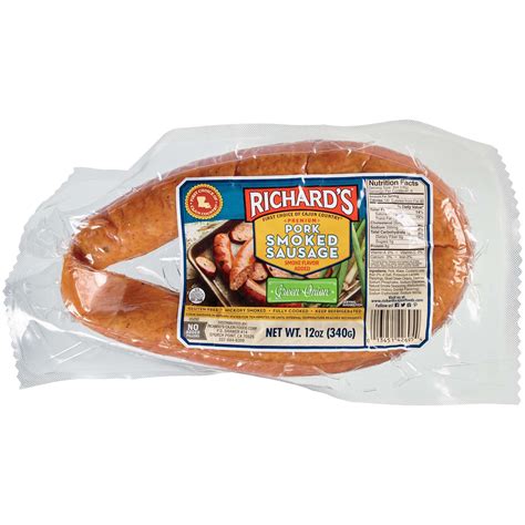 Richards Smoked Pork Sausage With Green Onion Shop Sausage At H E B