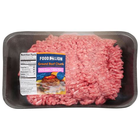 Save On Food Lion Ground Beef Chuck 80 Lean 20 Fat Order Online Delivery Food Lion