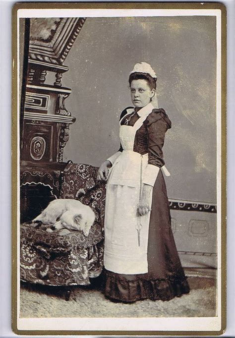 Victorian Domestic Servant With Pet Dog By Belford Of Hayfield