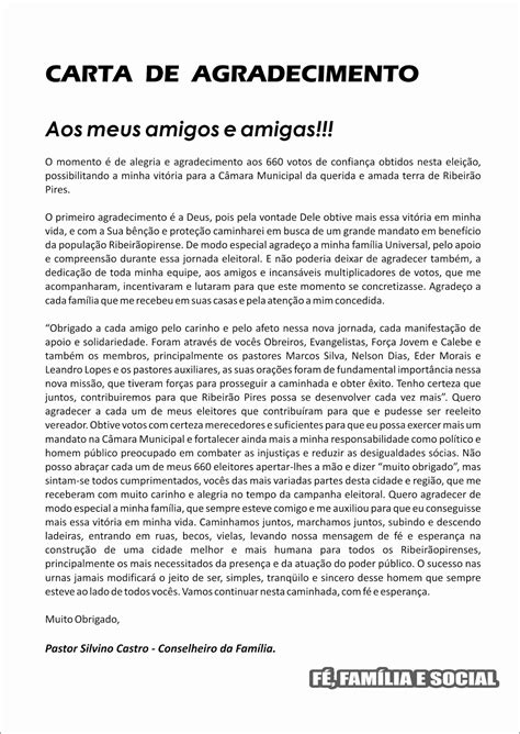 Carta De Agradecimento Formal
