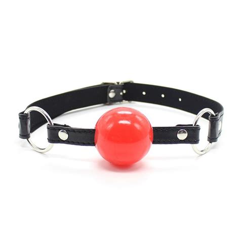 Pu Leather Silicone Ball Mouth Gage Oral Fetish Toy Fixation Mouth Stuffed Adult Games For