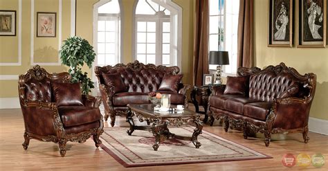 Lilly Traditional Dark Wood Formal Living Room Sets With