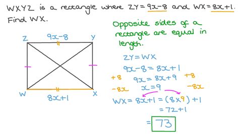 Question Video Finding The Length Of A Rectangle Given A Relation