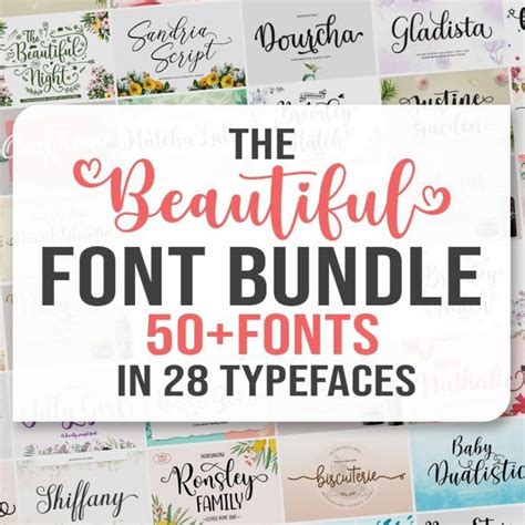 The Beautiful Font Bundle Beautiful Fonts Font Styles Font Bundles