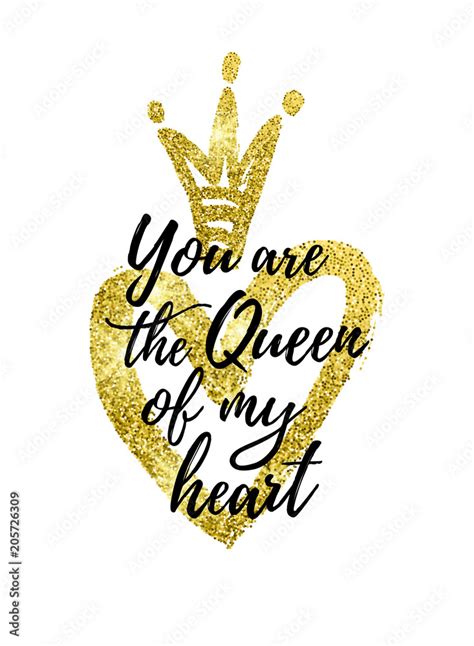 You Are The Queen Of My Heart Vector Card Stock Vector Adobe Stock