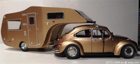 1974 Vw Beetle Towing A Custom 5th Wheel Camper Is Crazy Cool