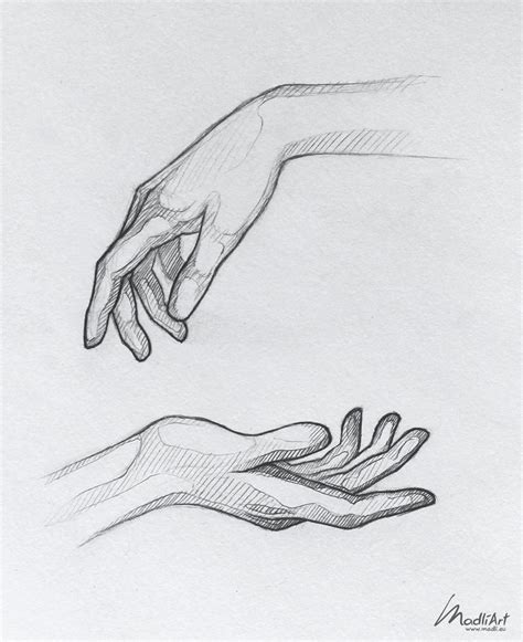 Sketchbook Drawing Of Hands Fingers Close Up I Pencil Line Art Idea I