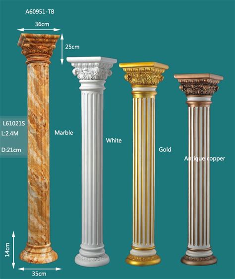 Roman Column Gold Pedestals Decorative Columns Decorative Pedestals