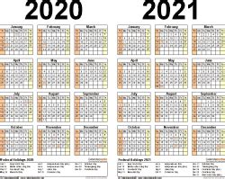 The best way to know the dates of us holidays month wise is by downloading the yearly templates. 2020-2021 Two Year Calendar - free printable PDF templates