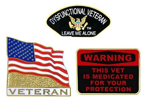 Us Military Veteran Pins Novelty Hat Pin 3 Pack