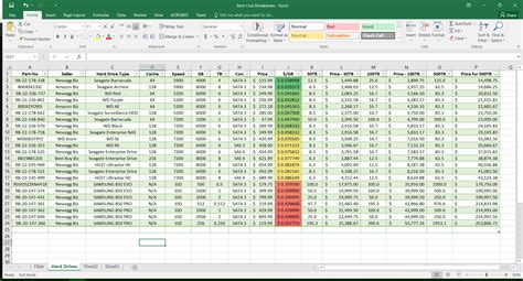 Looking At Making A Storage Server So I Made An Excel Sheet For Hard