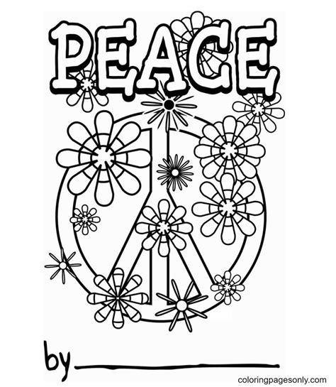 Peace Symbol Coloring Pages