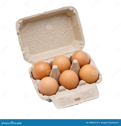 6 Eggs In Egg Carton Stock Photo Image Of Eggs Fried 148623178