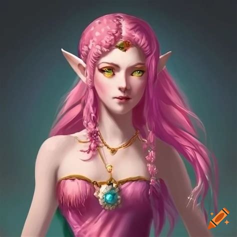 Artwork Of An Elf Princess With Pink Hair