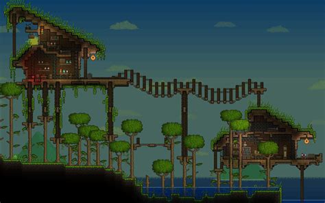 Functional and quaint, you'll always remember your first house fondly. Terraria House Ideas | open jungle base | アート | Pinterest ...