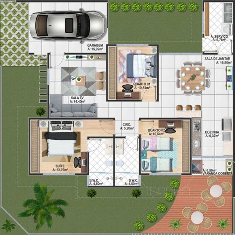 Plantas De Casas Com 3 Quartos 80 Projetos Variados Para 2021