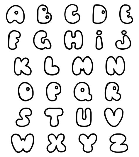 Alphabet In Bubble Letters Printable Customize And Print