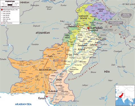 Large Detailed Political And Administrative Map Of Pakistan With Roads