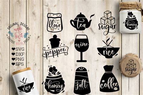Check out the awesome 10 bundles for $10 deal and then get another 10% off using our coupon code freesvgdesigns. Pantry Labels - Food Kitchen Labels in SVG, DXF, PNG, EPS ...
