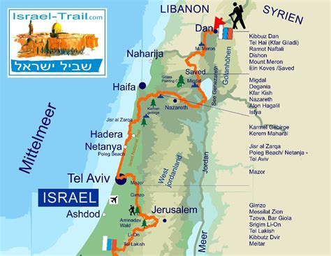 Kilometerangaben Und Höhenmeter Der Israel National Trail