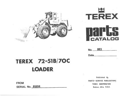 Terex Loader 72 51b70c Parts Manual