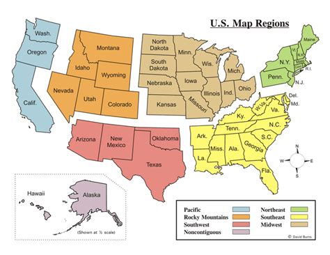 Map Of The United States Regions Printable