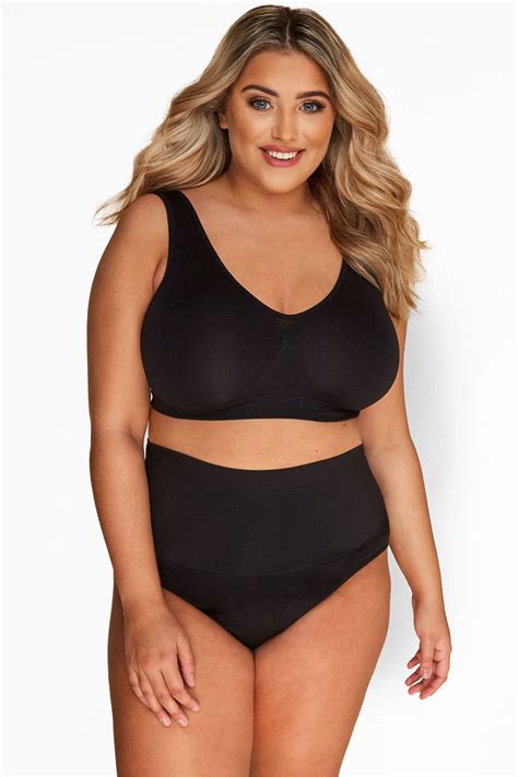 Black Seamless Non Padded Bra Yours Clothing