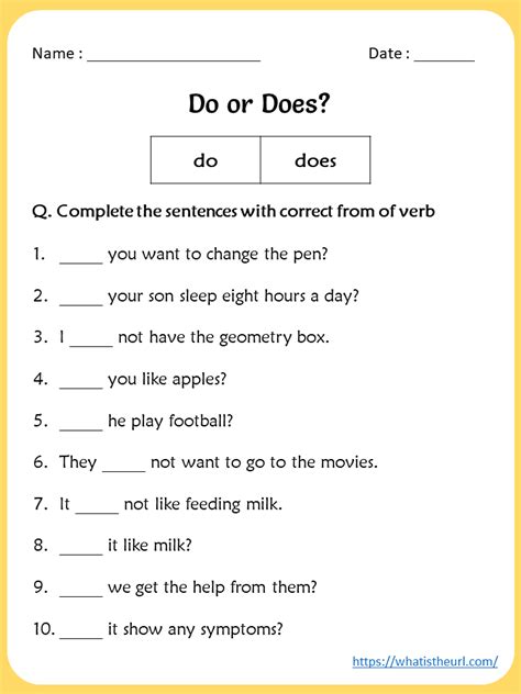 Do Or Does Worksheets Your Home Teacher