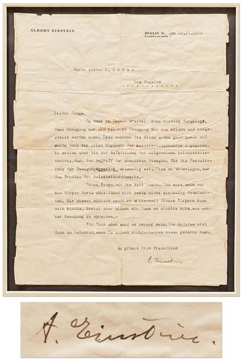 Sell Your Albert Einstein Signed Letter At Nate D Sanders Auctions