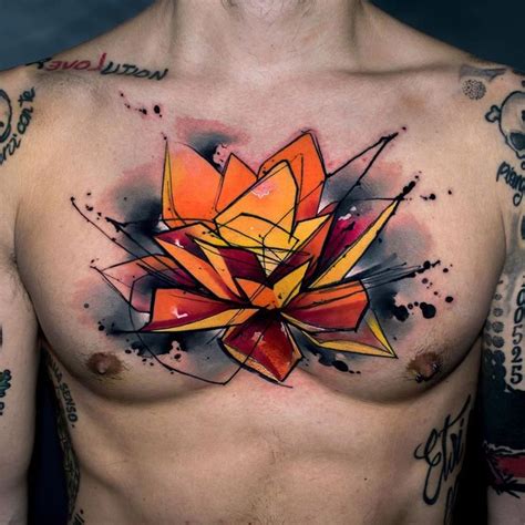 Lotus Flower Chest Tattoo In 2020 Tattoo Sleeve Designs Tattoos