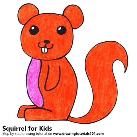 How To Draw A Squirrel Easy For Kids Step By Step Dra