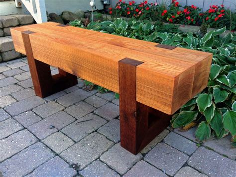 Rustic Modern Wood Bench Outdoor Indoor Patio Garden Home Made From