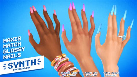 The Sims 4 Maxis Match Glossy Nails Custom Content Best Sims Mods