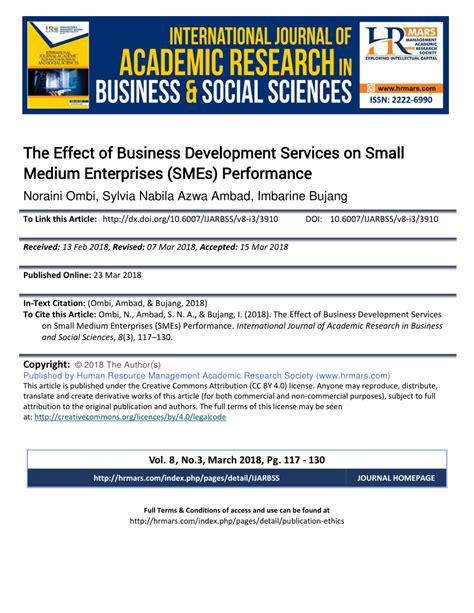 Pdf The Effect Of Business Development Services On Small Medium