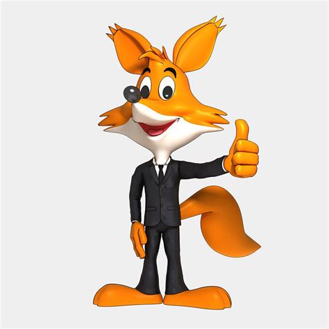 Fox Cartoon Character Suit 3d Model