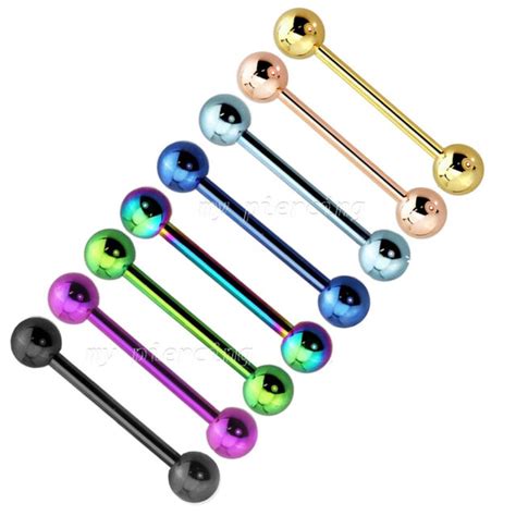 12g Pierced Nipple Barbell And Whirl Stretcher Pair Or Single Ship For
