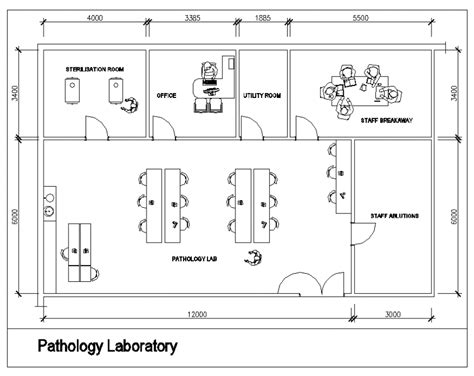 Medical Pathology Room Furniture Layout Plan Details Dwg File Cadbull