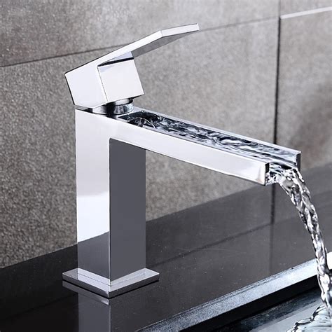 Browse a wide array of bathroom faucets for your bathroom sink from the delta faucet collection of single and two handle products. Fiego Modern Chrome Waterfall Single Hole Faucet for ...