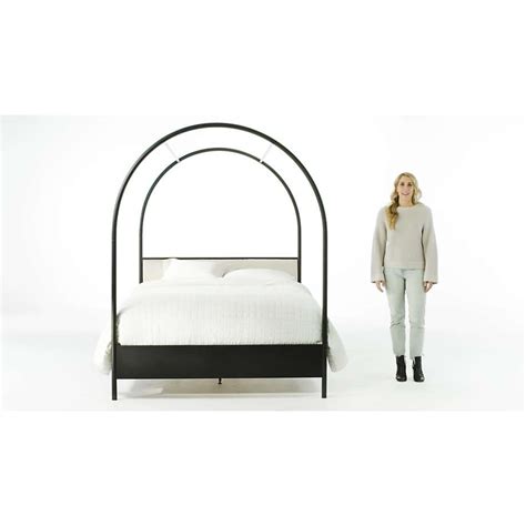 Canyon Queen Arched Canopy Bed With Upholstered Headboard By Leanne