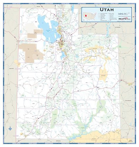 Utah County Highway Wall Map By Mapsales