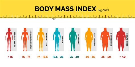 Bmi Classification Chart Measurement Woman Colorful Infographic With Ruler Female Body Mass