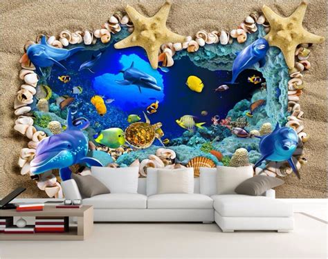 Custom Mural 3d Room Wallpaper Starfish Sand Shells Wall Papers Home