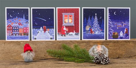 Scandinavian Christmas Cards By Eva Melhuish Pack Of 5 Etsy