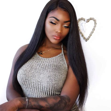 Natural Color Silk Straight 100 Brazilian Virgin Human Hair Lace Front Wigs