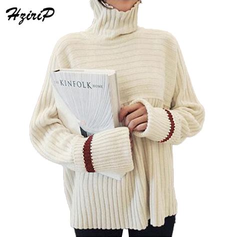 Hzirip Sweaters Women Pullovers 2018 Turtleneck New Spring Casual Solid Long Sleeve Sweater