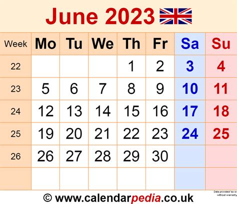 June Calendar Free Printable Calendar June Word Calendar