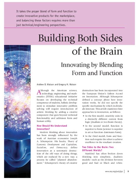 Pdf Building Both Sides Of The Brain Innovating By Blending Form And
