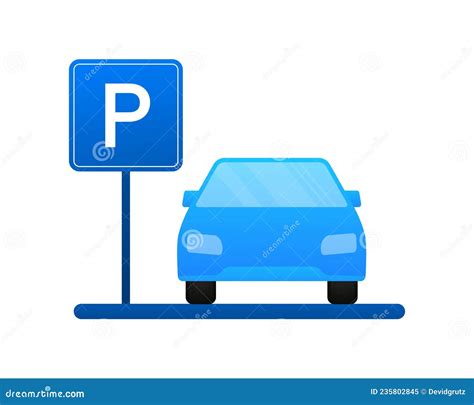 Template With Blue Parking Logo Icon Label Parking On White