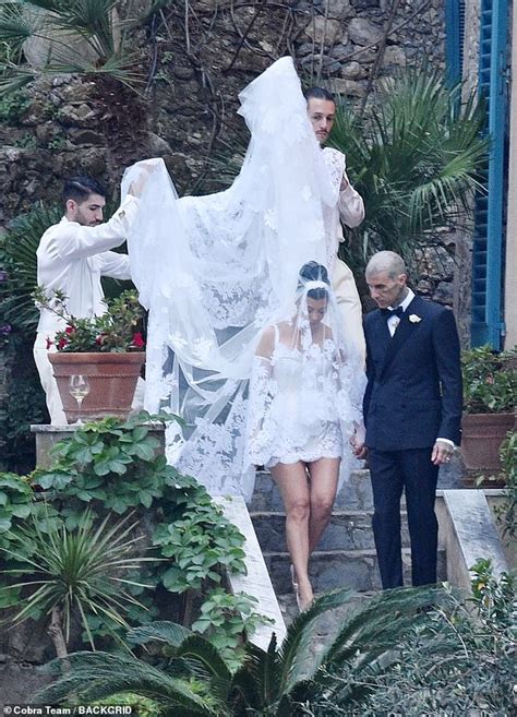 Kourtney Kardashian Dons Stunning Dolce And Gabbana Corseted Wedding Dress Complete With