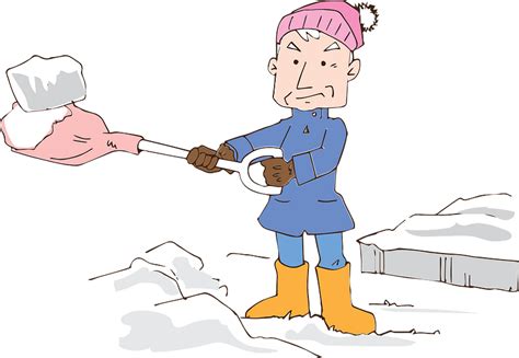 Old Man Is Shoveling Snow Clipart Free Download Transparent Png